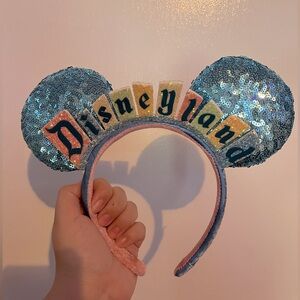 Disneyland Marquee Sign Ears Headband Disney Parks Happiest Place Edition US